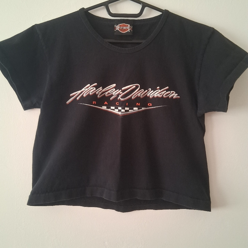 Harley-Davidson Racing Tee in Black and Red Logo Women's S/M